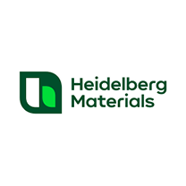 Heidelberg Materials logo with green design and text