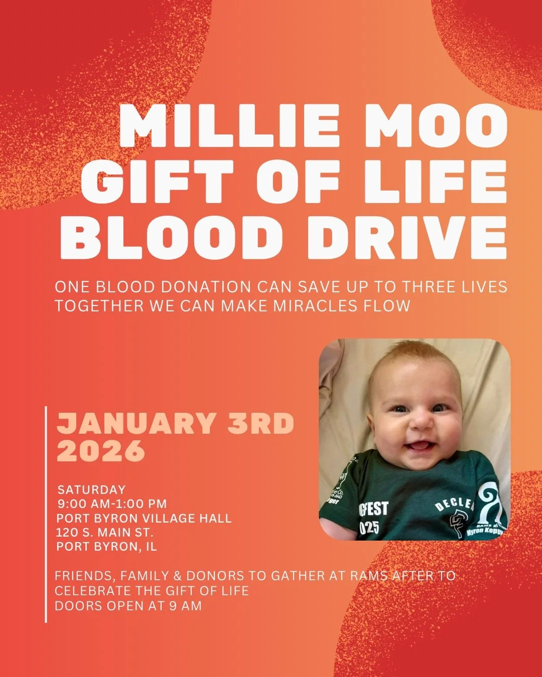 The Millie Moo 1st Annual Gift of Life Blood Drive- January 2026