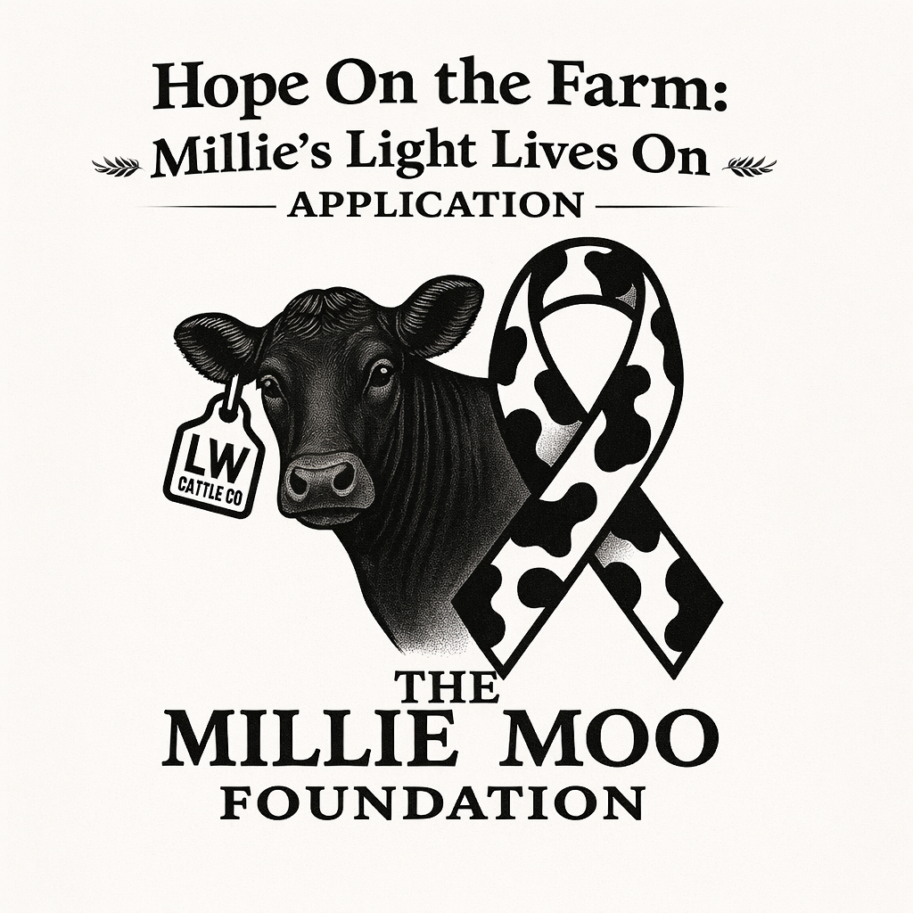 "Hope On the Farm: Millie's Light Lives On Application" and "The Millie Moo Foundation".