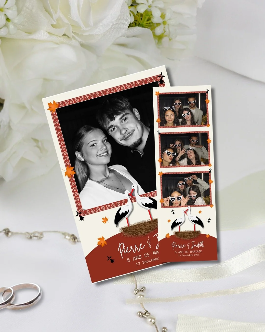 📸✨ Avez-vous devin&eacute; le th&egrave;me de la soir&eacute;e ?

Des hermines, des cigognes, des bretzels et des fleurs d&rsquo;&eacute;rable&hellip; 🇫🇷🍁
Un vrai m&eacute;lange de cultures pour f&ecirc;ter les 5 ans de mariage de Judith et Pierr