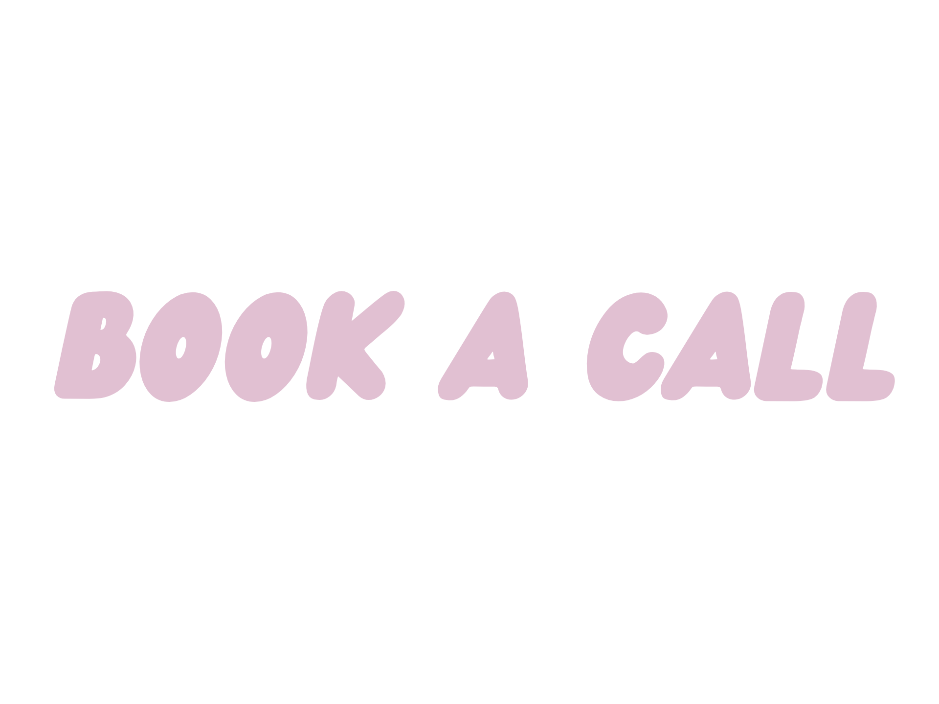 A black background with purple text that says 'BOOK A CALL'.
