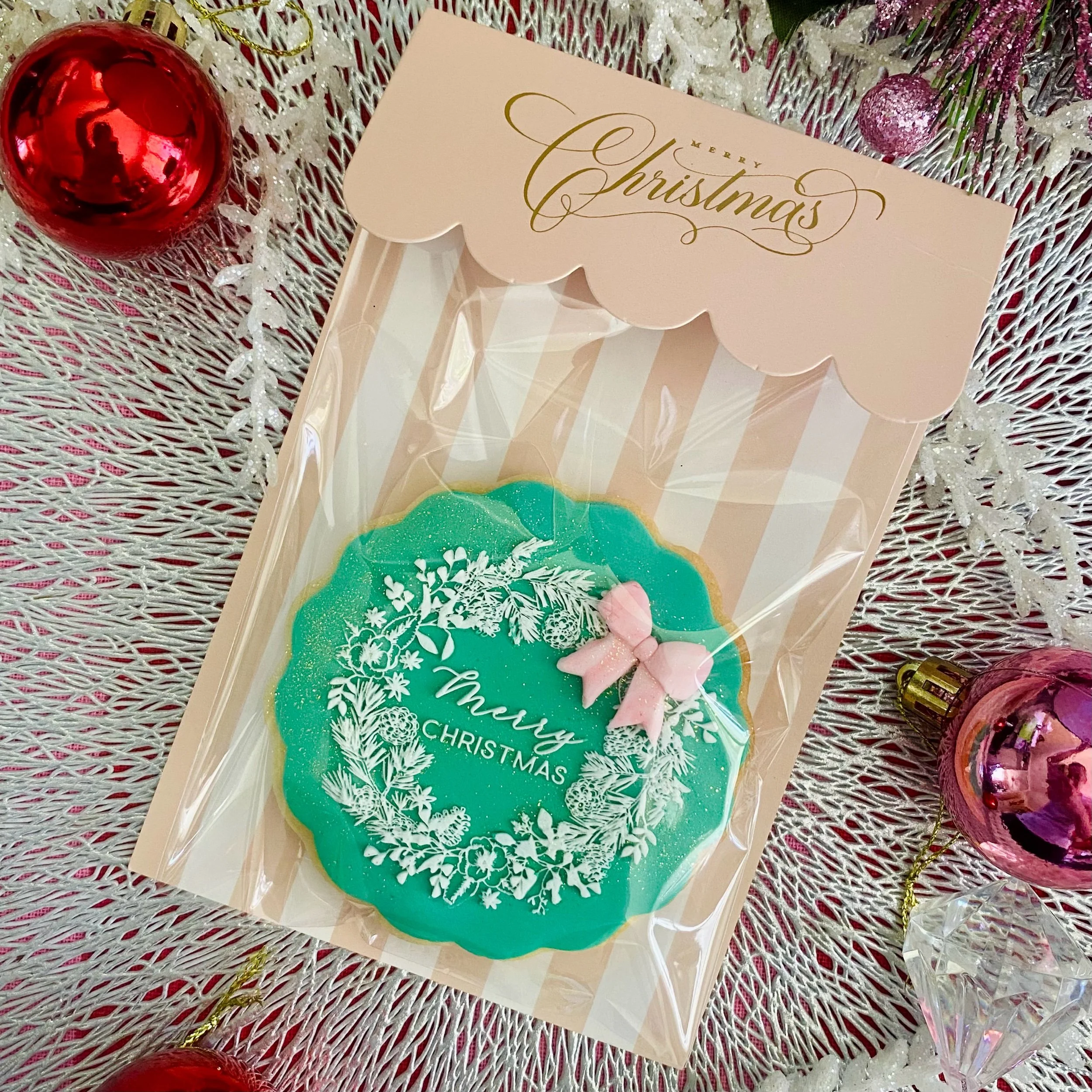 Single Christmas Wreath Cookie