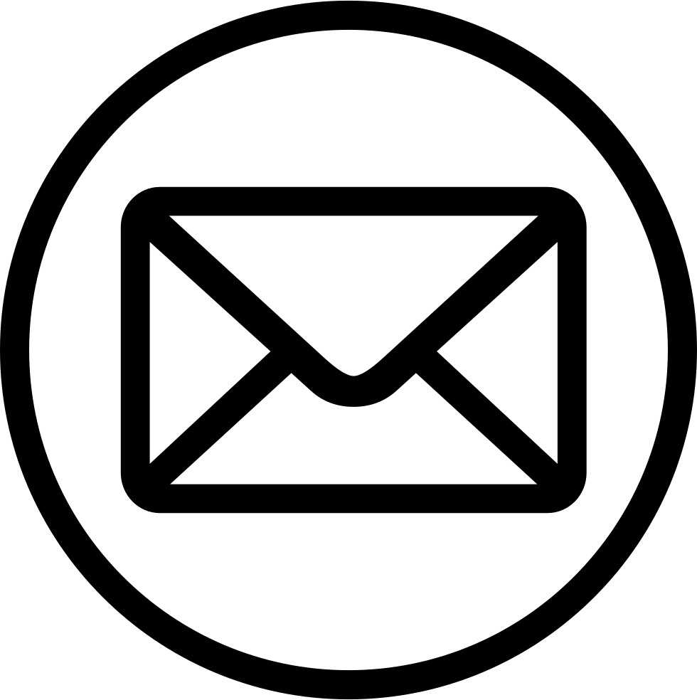 Icon of a mail envelope inside a circle, representing email or messaging.