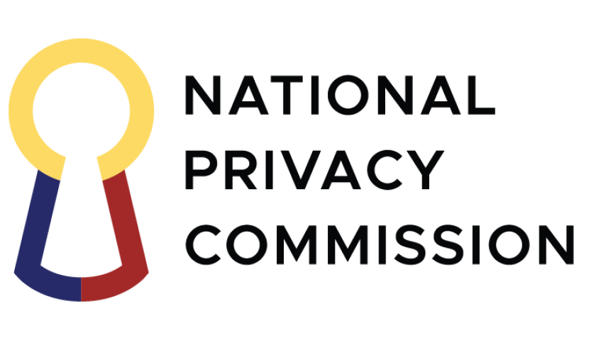 Close-up of a colorful logo with black text and red, yellow, and blue accents.