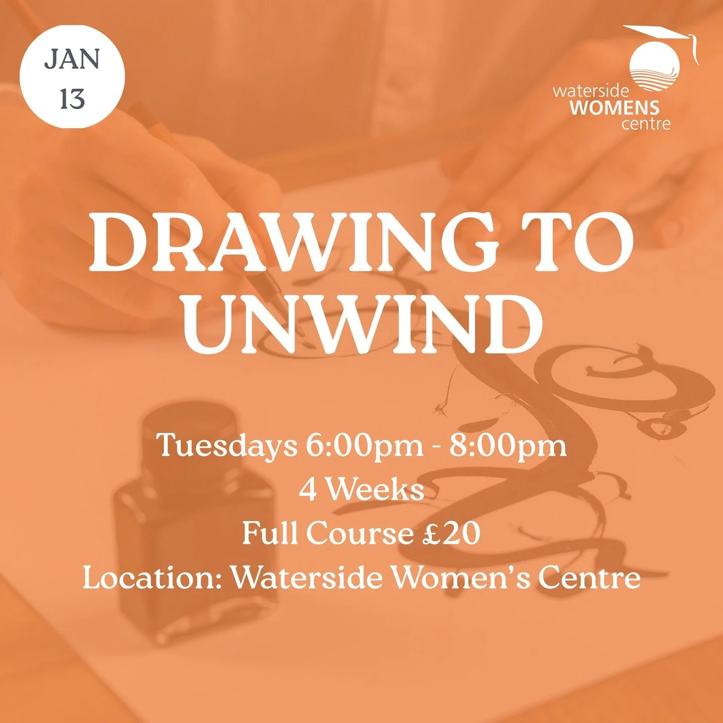 Evening art class - spaces available!
Drawing to Unwind is a relaxed course designed to help women slow down, switch off and explore drawing as a tool for relaxation and self-expression. This class focuses on process rather than technical skill, maki