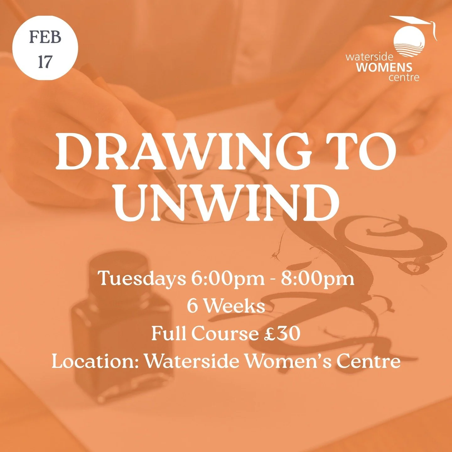 Due to popular demand, we are running Drawing to Unwind as a 6 week course from the 17th of February. All materials provided. To book please call 02871341579 or email info@watersidewomen.net with your name and contact number.