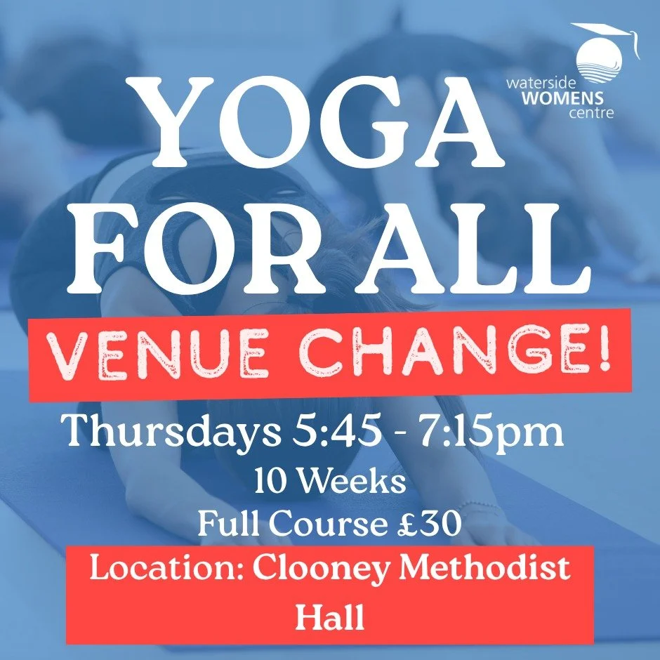 Venue change for Thursday evening Yoga. Please meet at Clooney Methodist Hall on Clooney Terrace on Thursdays going forward starting tomorrow!
There are still spaces available if you want to sign up for the remainder of the course. Call 02871341579 o