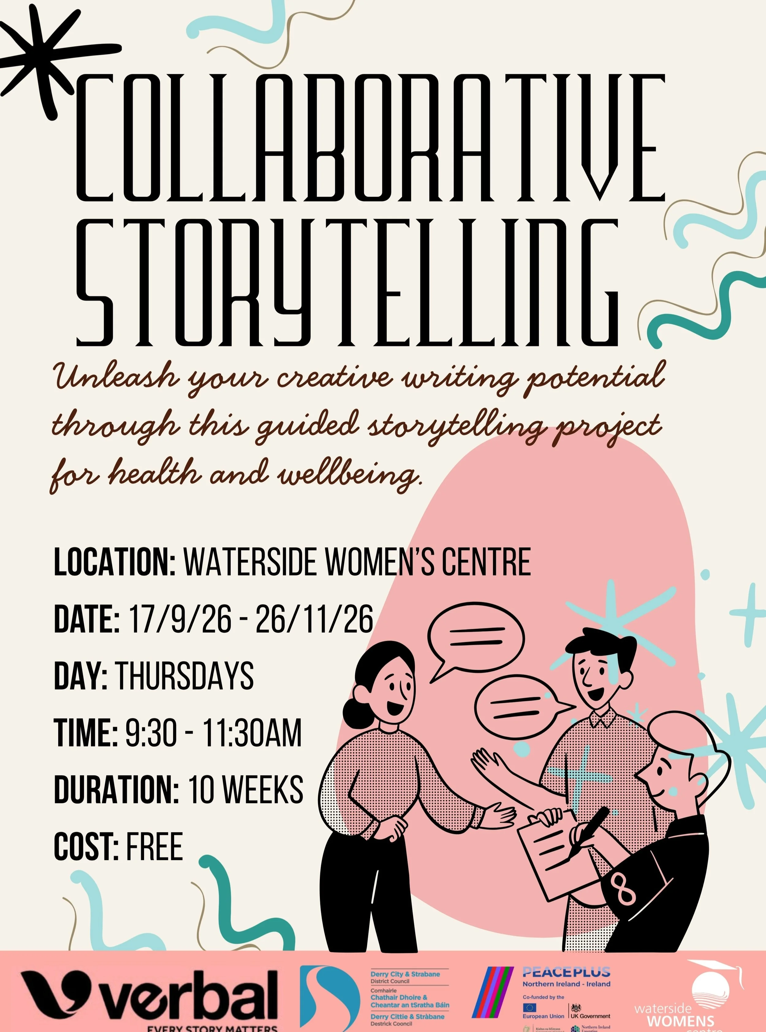 Have you wanted to try creative writing, but you don't know where to start, or the idea of reading out your work is terrifying? This class takes the focus off you by making the story a group project! Bounce ideas and decide what happens next together