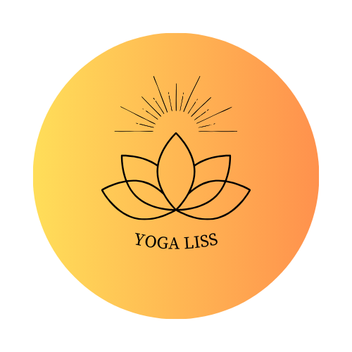 Logo de Yoga Liss avec un lotus stylisé et un fond dégradé orange et jaune