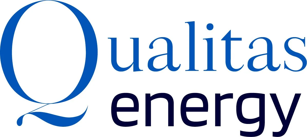 Logo for Qualitas Energy with a stylized large 'Q' and the words 'ualitas' and 'nergy' to form 'Qualitas Energy'.