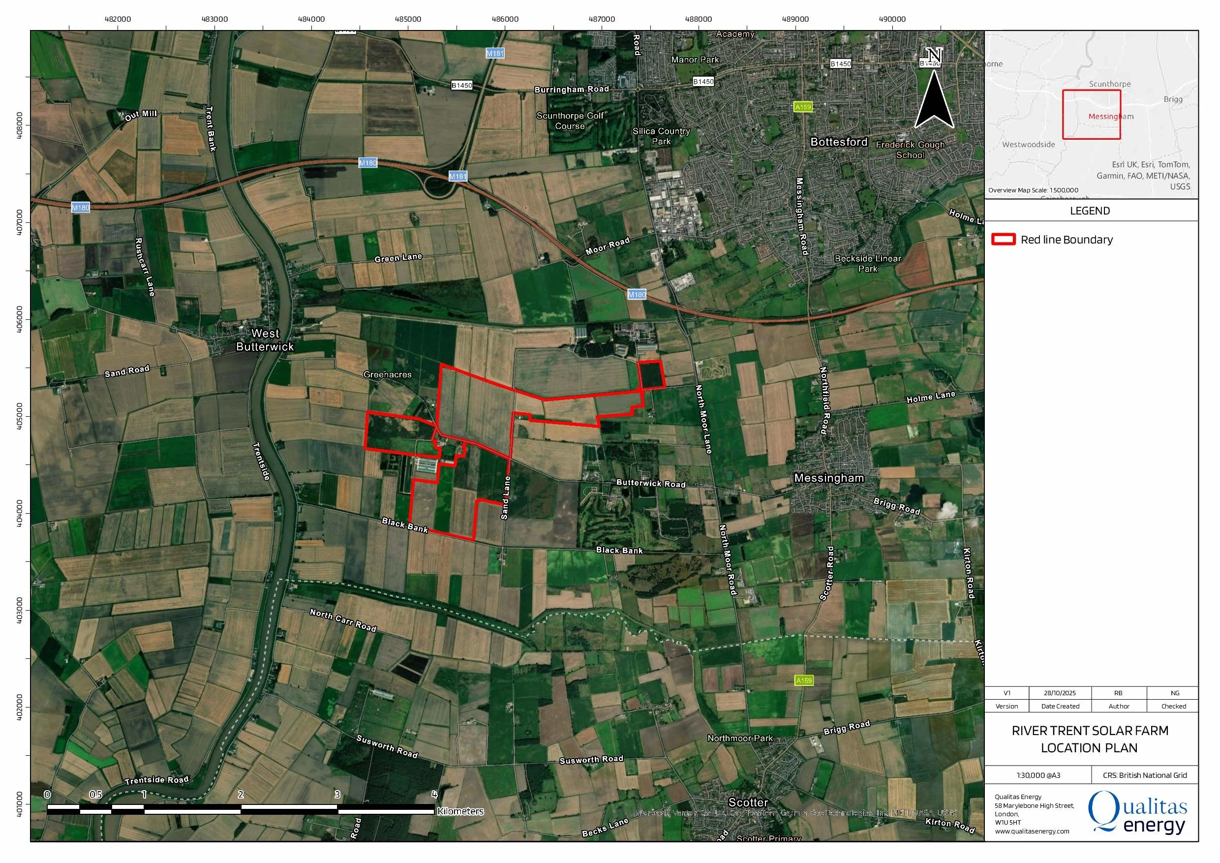 River Trent Solar Farm Location Plan - a map of the local area