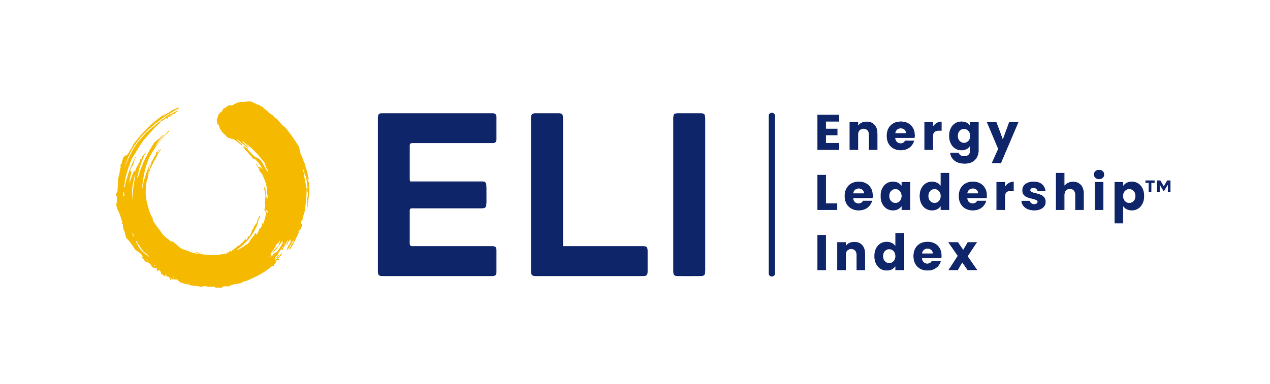 ELI Energy Leadership Index logo featuring a yellow brushstroke circle and navy blue text.