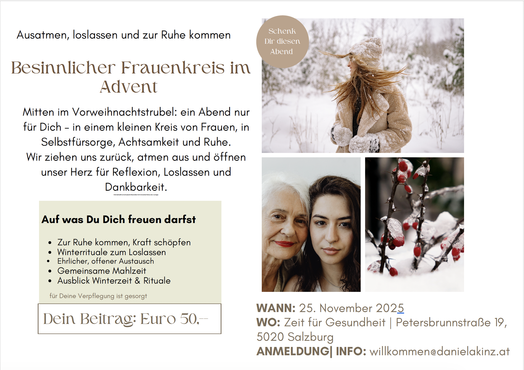 Besinnlicher Frauenkreis im Advent in Salzburg