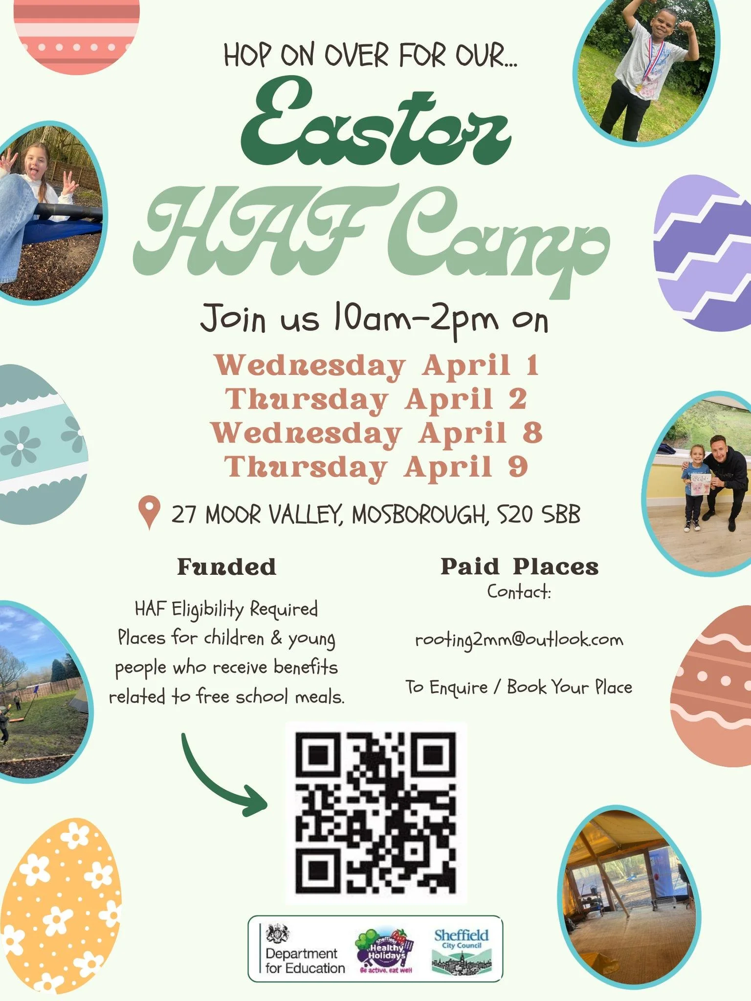 We&rsquo;re excited to announce that our Easter Half-Term HAF Camp is coming up! Join us for a half term packed with fun activities, sports, games, and the chance to make new friends!

Use the QR code to confirm your child&rsquo;s place today!

📍Bir