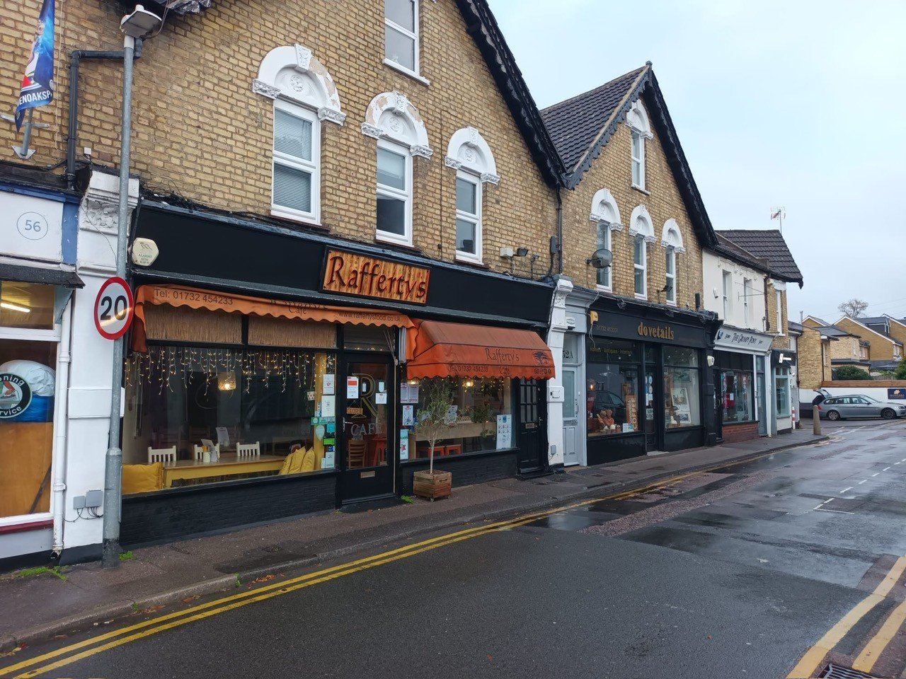 Commercial storefronts on Holly Bush Lane Sevenoaks