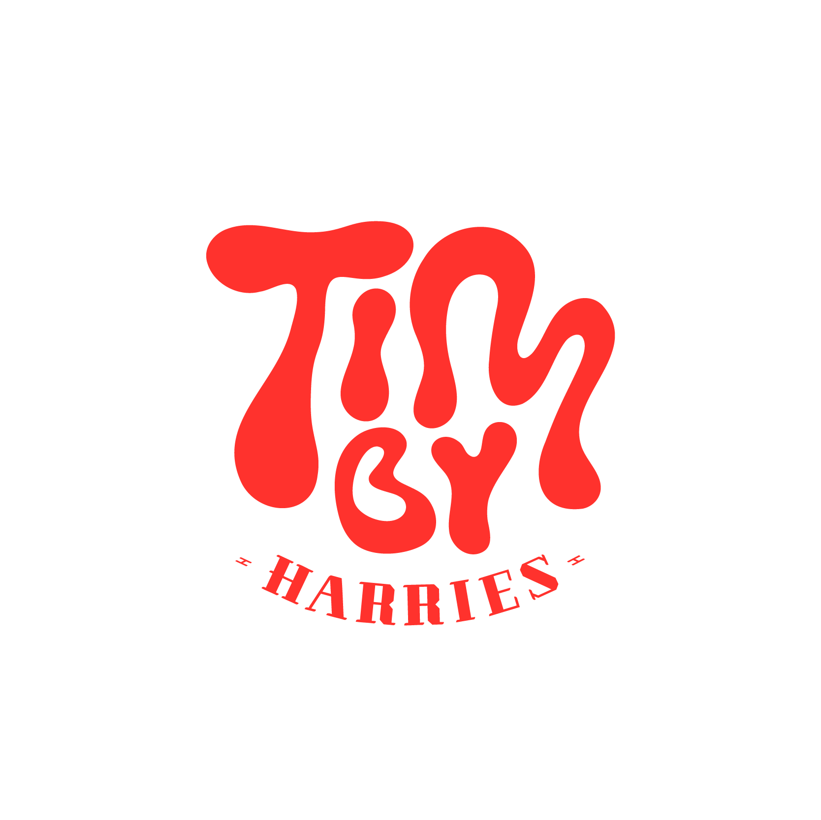Logo of The Tishy Gy, featuring stylized red text on a black background, with the words 'HARIES' in red underneath.