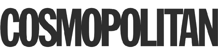 The logo of Cosmopolitan magazine in bold black letters.