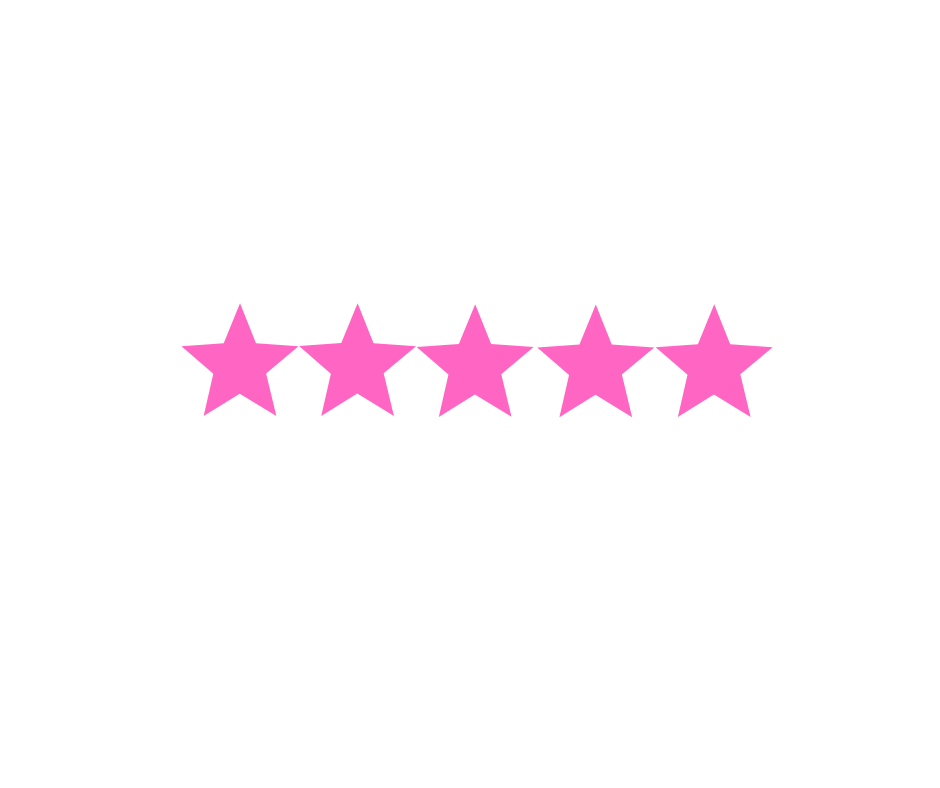 Five pink stars arranged horizontally with a black background.