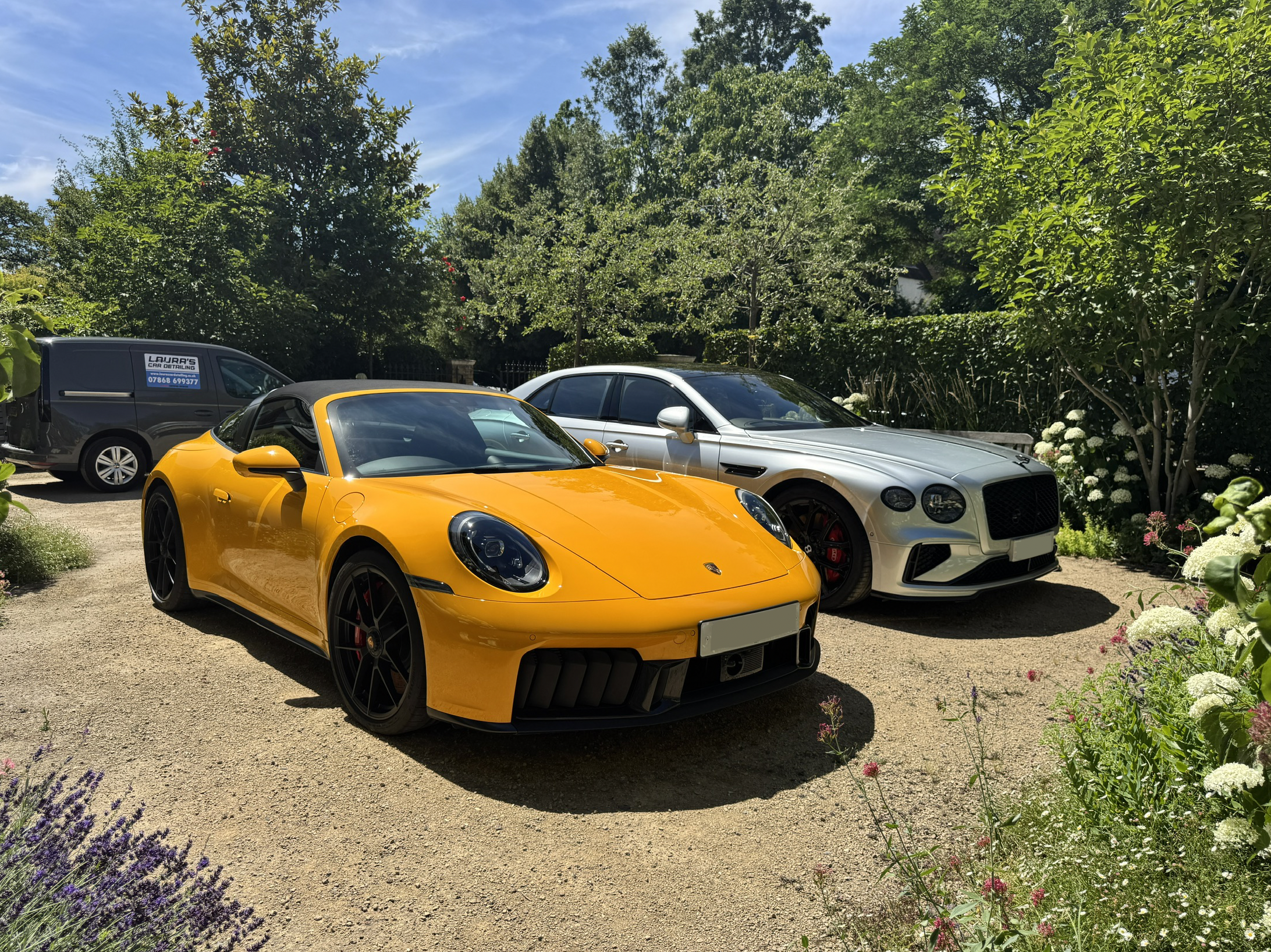 Maintenance details carried out on Porsche and Bentley by Laura's Car Detailing.
