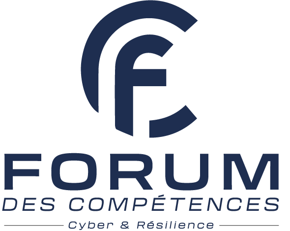 Logo for Forum des Competences with the tagline Cyber & Resilience.