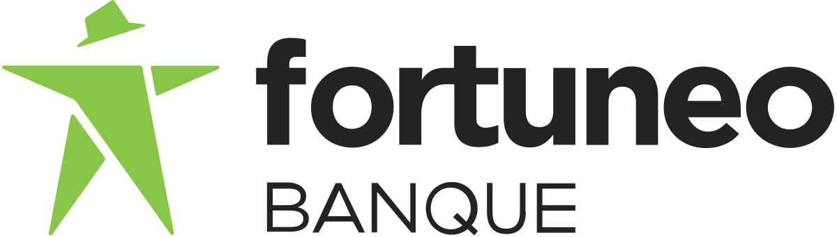 Logo of Fortuneo Banque with a green stylized figure and the company name in black text.