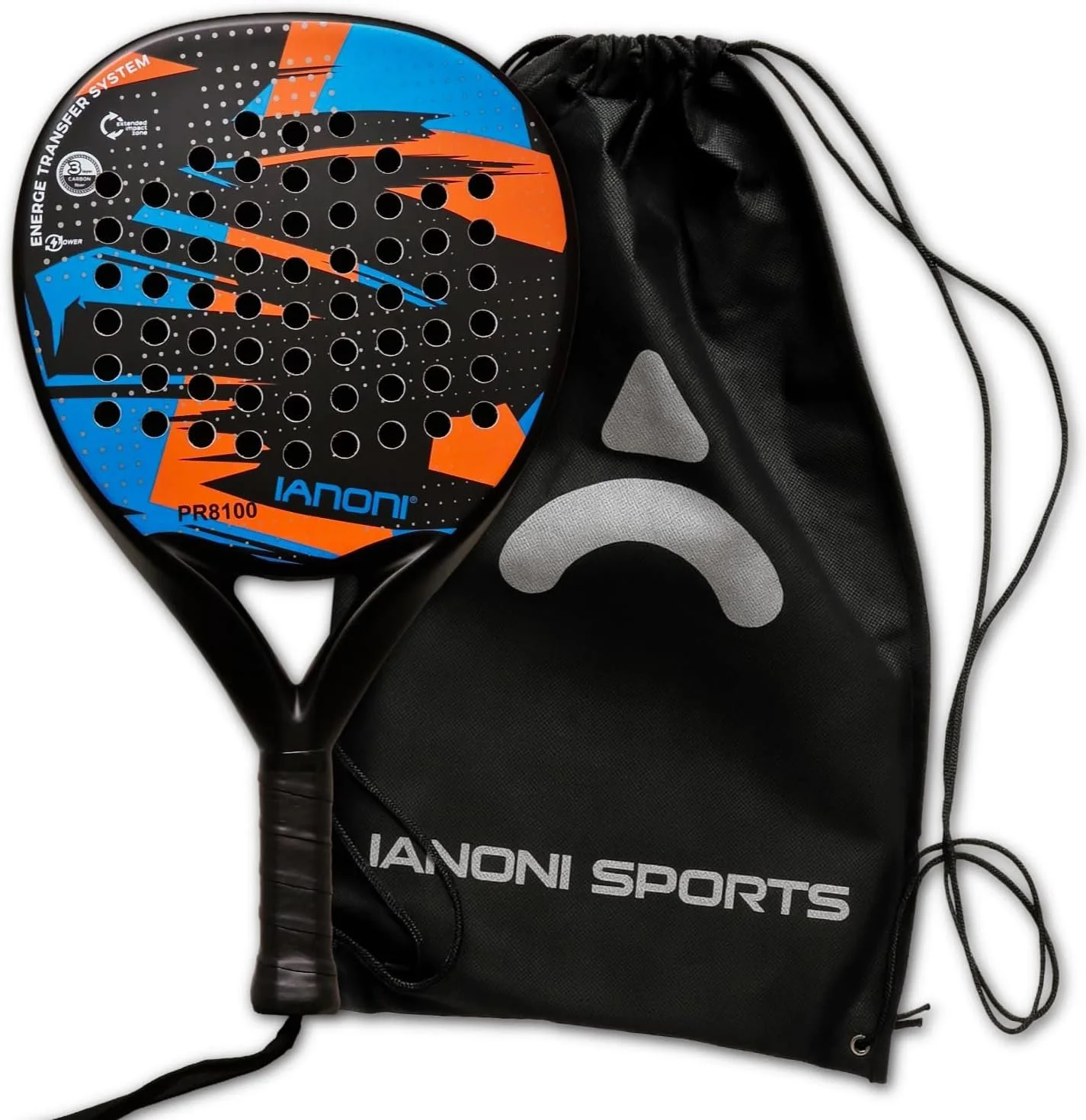 Ianoni 8100 Padel Racket - Orange/Blue
