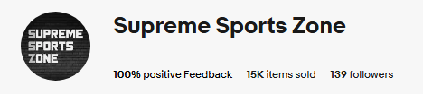 Supreme Sports Zone logo with black background and white text.