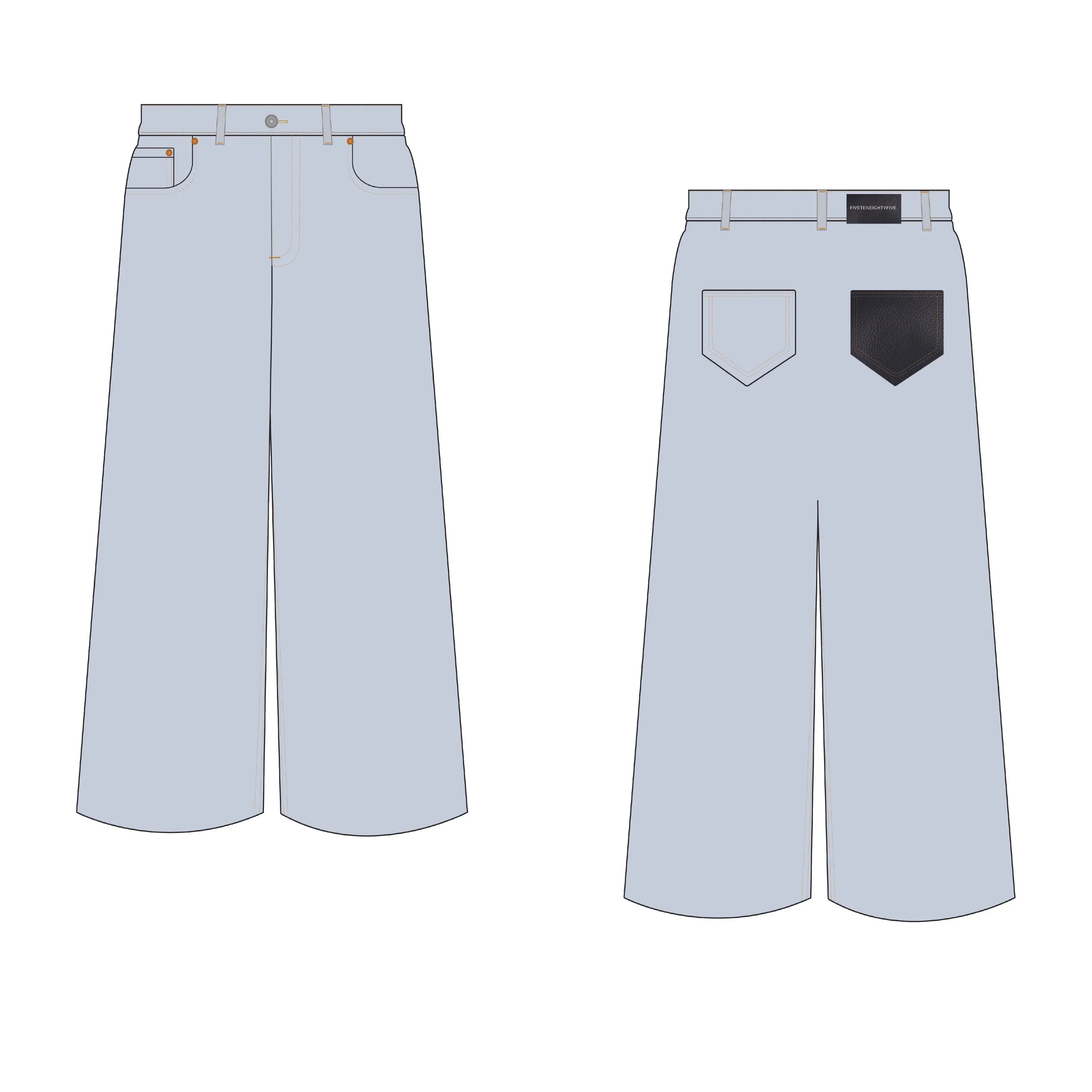 16 oz denim with leather backpacked and patch detail