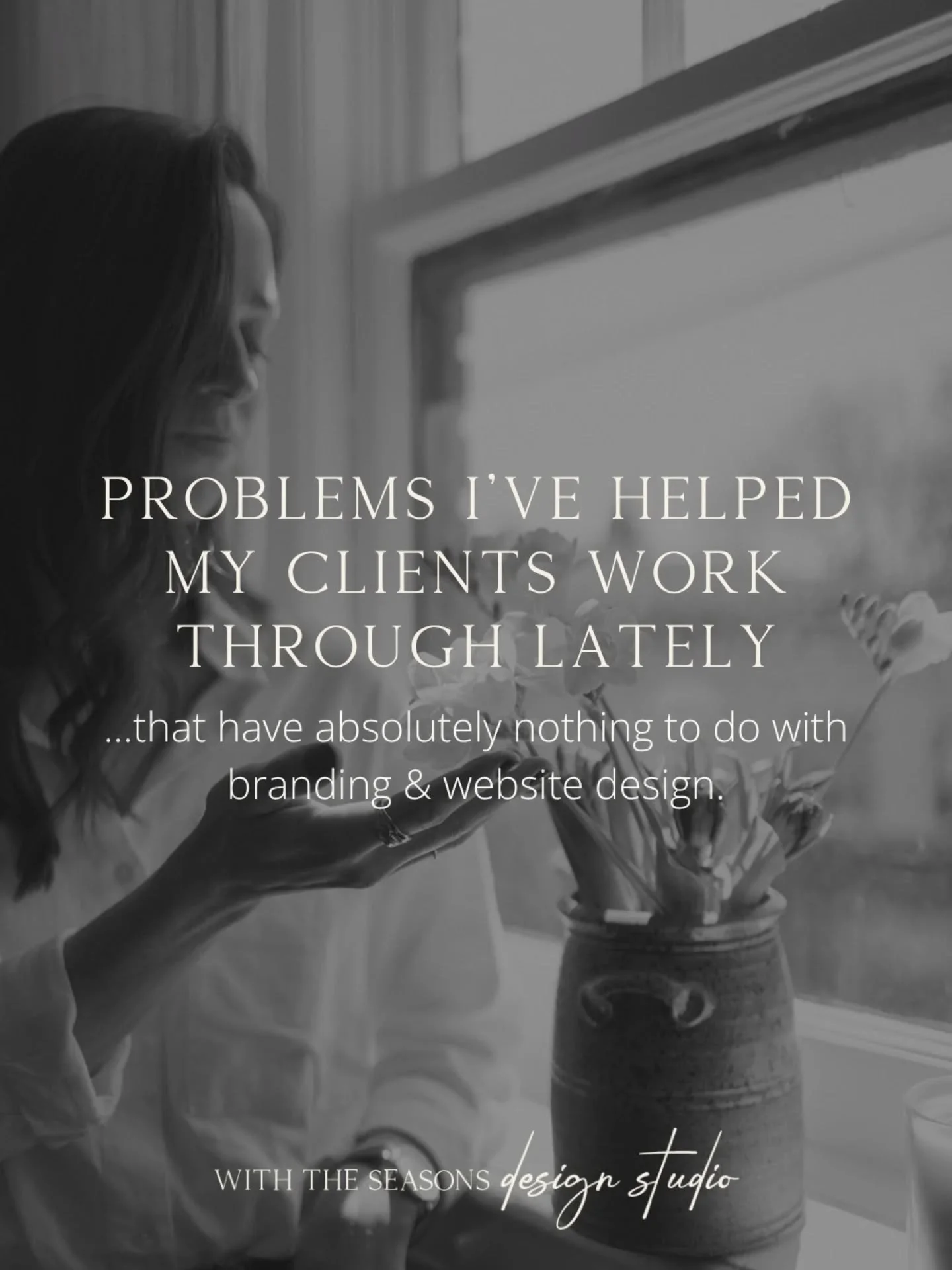 The problems my clients bring me are never really about the thing they think they're about. 

What shows up in a branding session is rarely just about branding, it's about the woman behind it finally being seen clearly enough to move forward.

This i