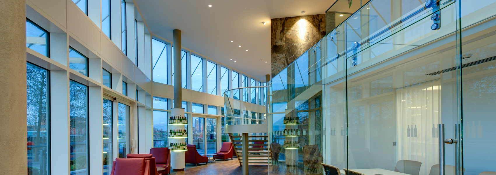 Glass Paneling and Shelving