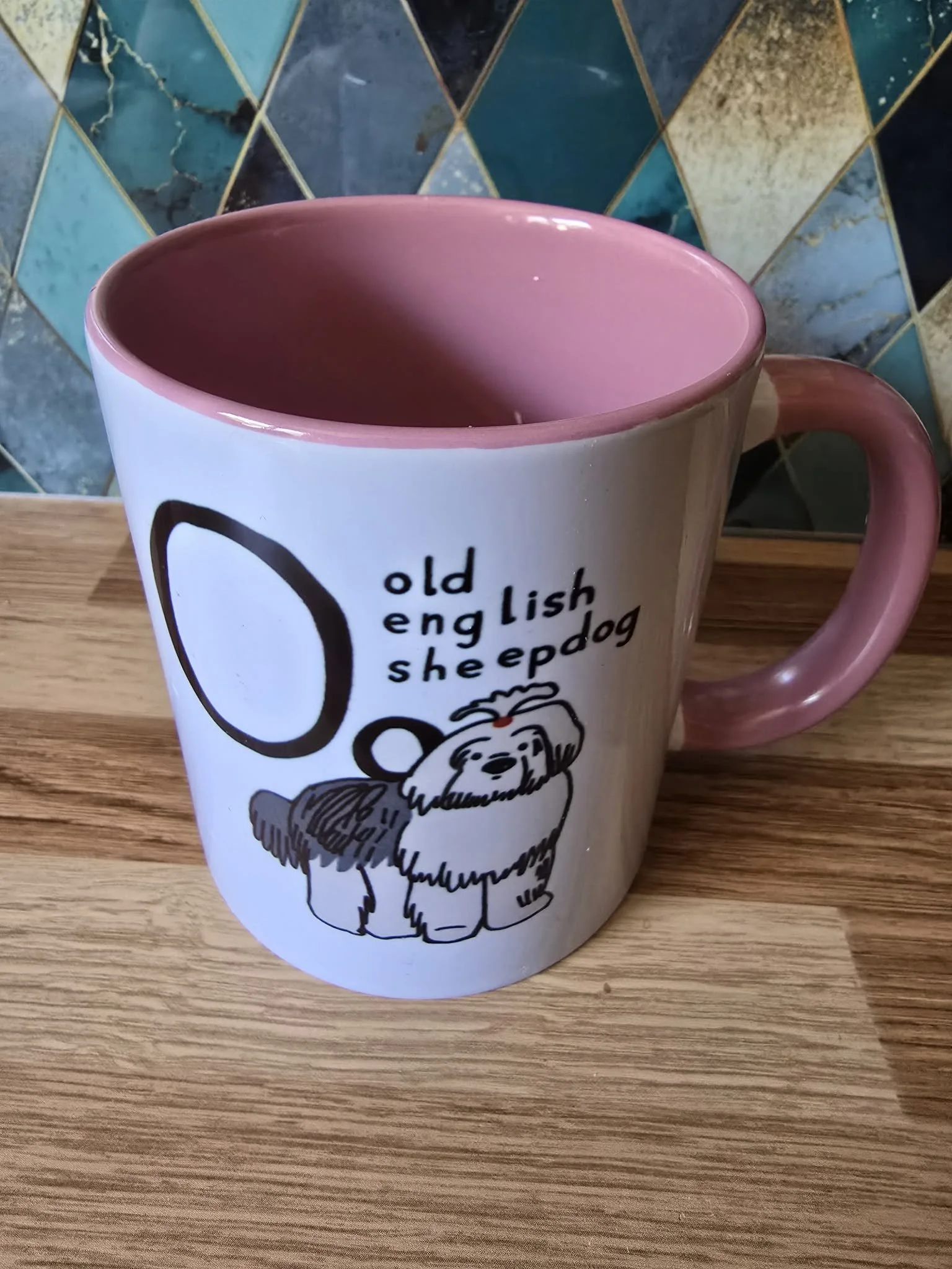 Pink Old English Sheepdog Mug