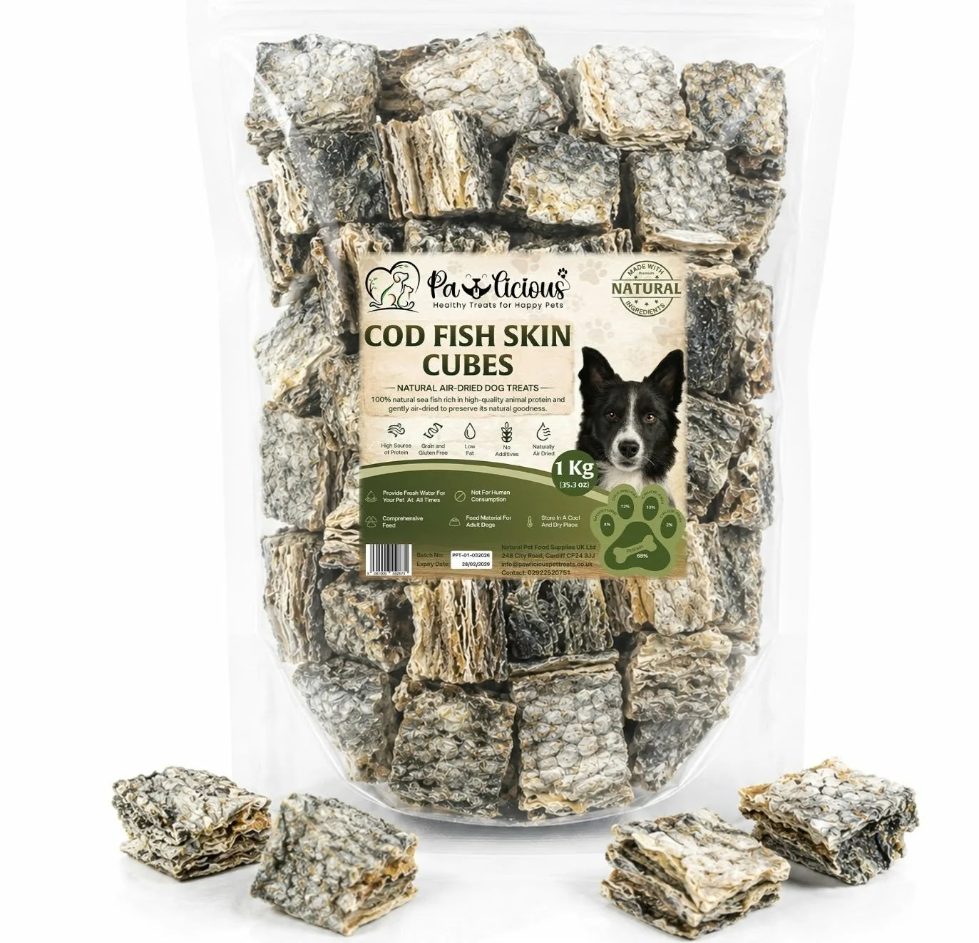 Dried Cod Skin Cubes