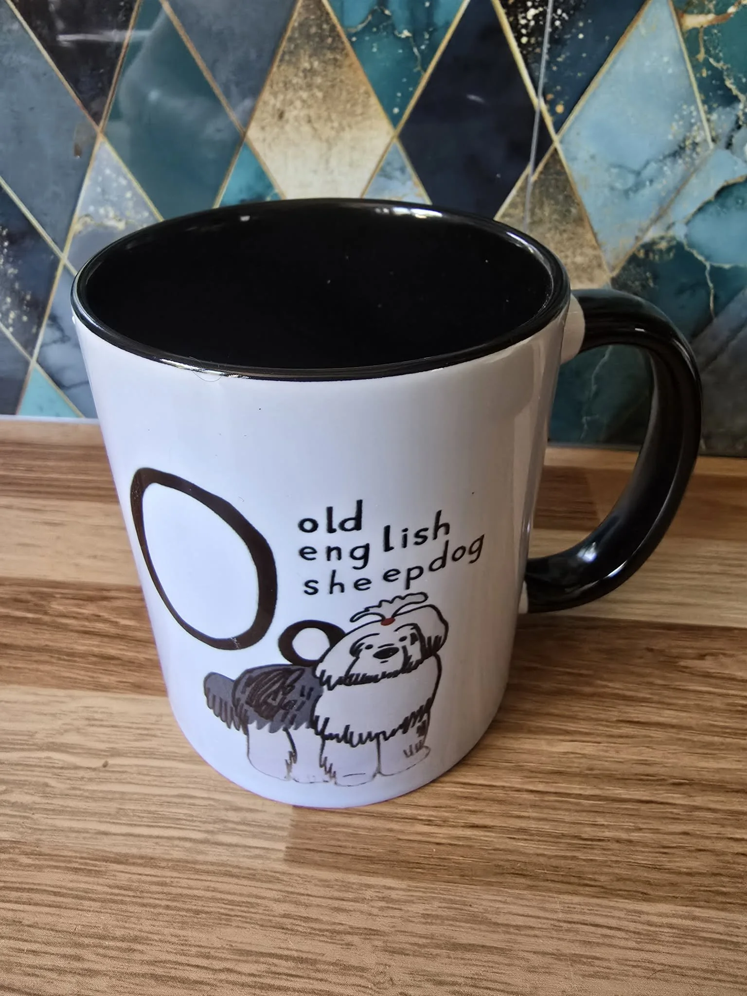 Black Old English Sheepdog Mug