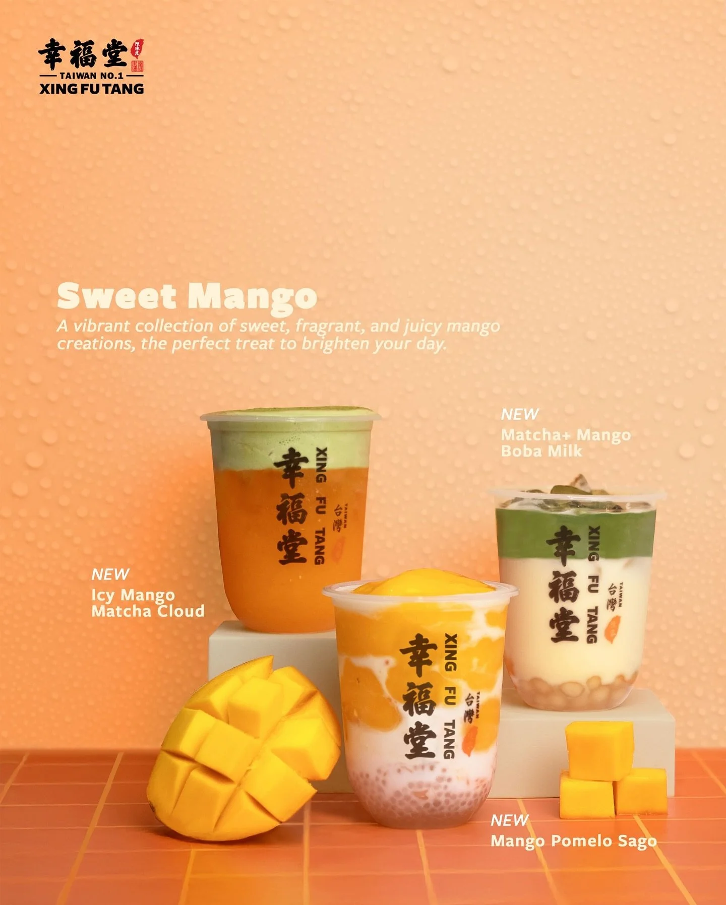 Introducing our NEW Sweet Mango Collection 🥭💛

Say hello to summer with our take on the classic Chinese dessert: Mango Pomelo Sago, plus two refreshing new favorites, Icy Mango Matcha Cloud and Matcha+ Mango Boba Milk.

Come and try these irresisti