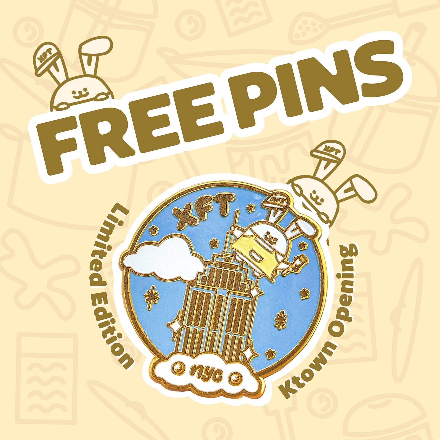 🤩 Have you gotten your ✨FREE✨ pin yet?? 🤩

For the whole month of September, you can redeem a ✨LIMITED EDITION ✨ pin with your purchase at our NEW Koreatown location, until supplies last ⭐️

All you have to do is make a purchase, ask the cashier fo