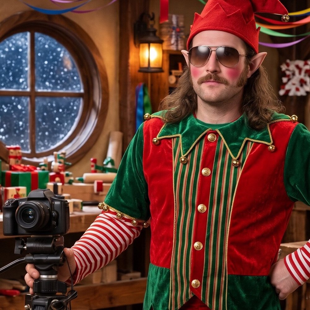 Dezelfde foto in de AI-stijl Elfen van de Kerstman