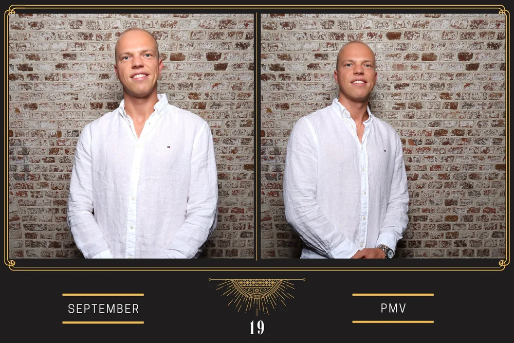 Fotostrip met twee poses in een layout op maat