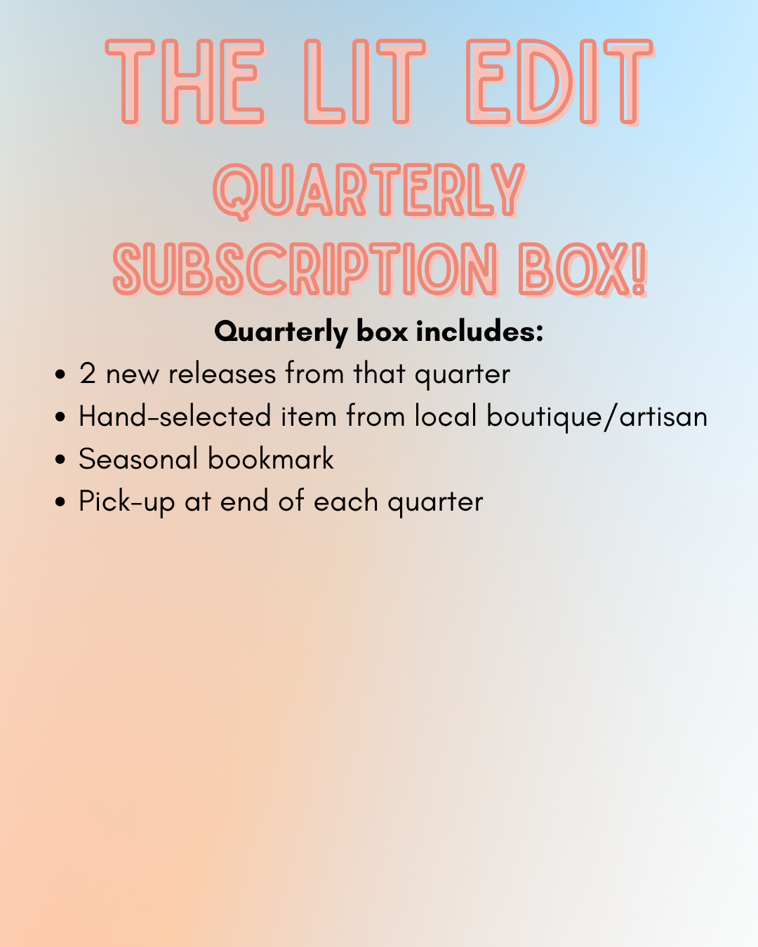 Lit Edit Quarterly Subscription Box