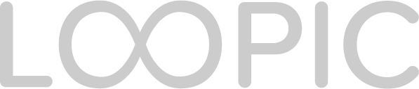 Das Bild zeigt den Schriftzug 'LOOPIC' in schwarzen Buchstaben auf transparentem Hintergrund.