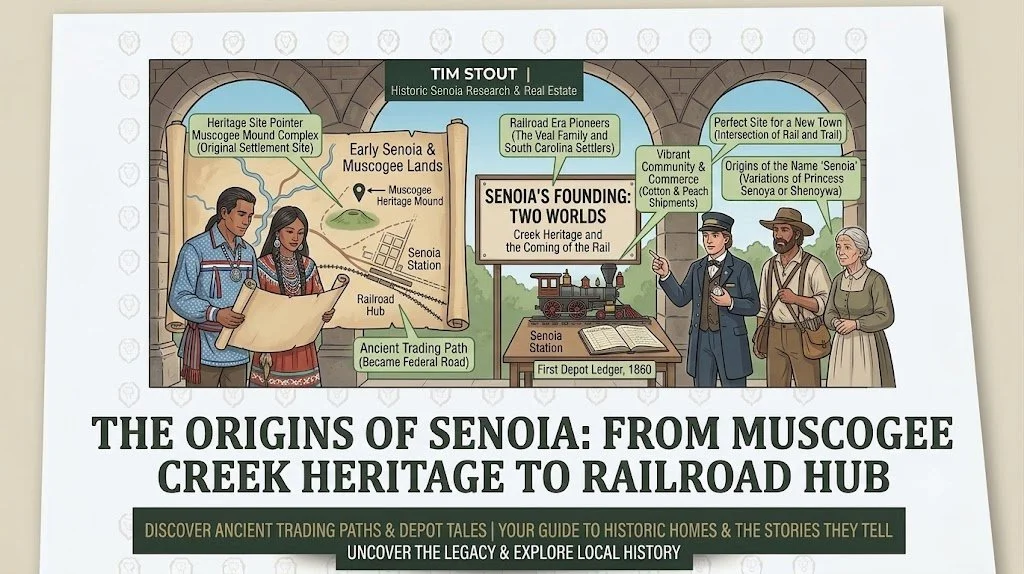 The Origins of Senoia: From Muscogee Creek Heritage to Railroad Hub