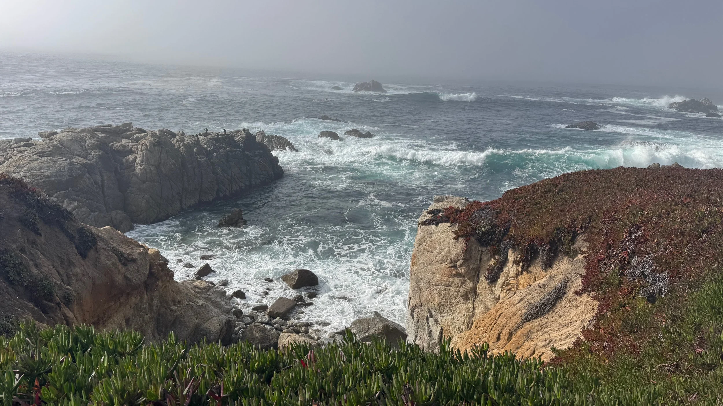 Monterey Bay Ocean view from Scenic road Carmel-by-the-Sea on route for January 10th, 2026 Carmel 5K benefit run and walk. USATF certified course. 