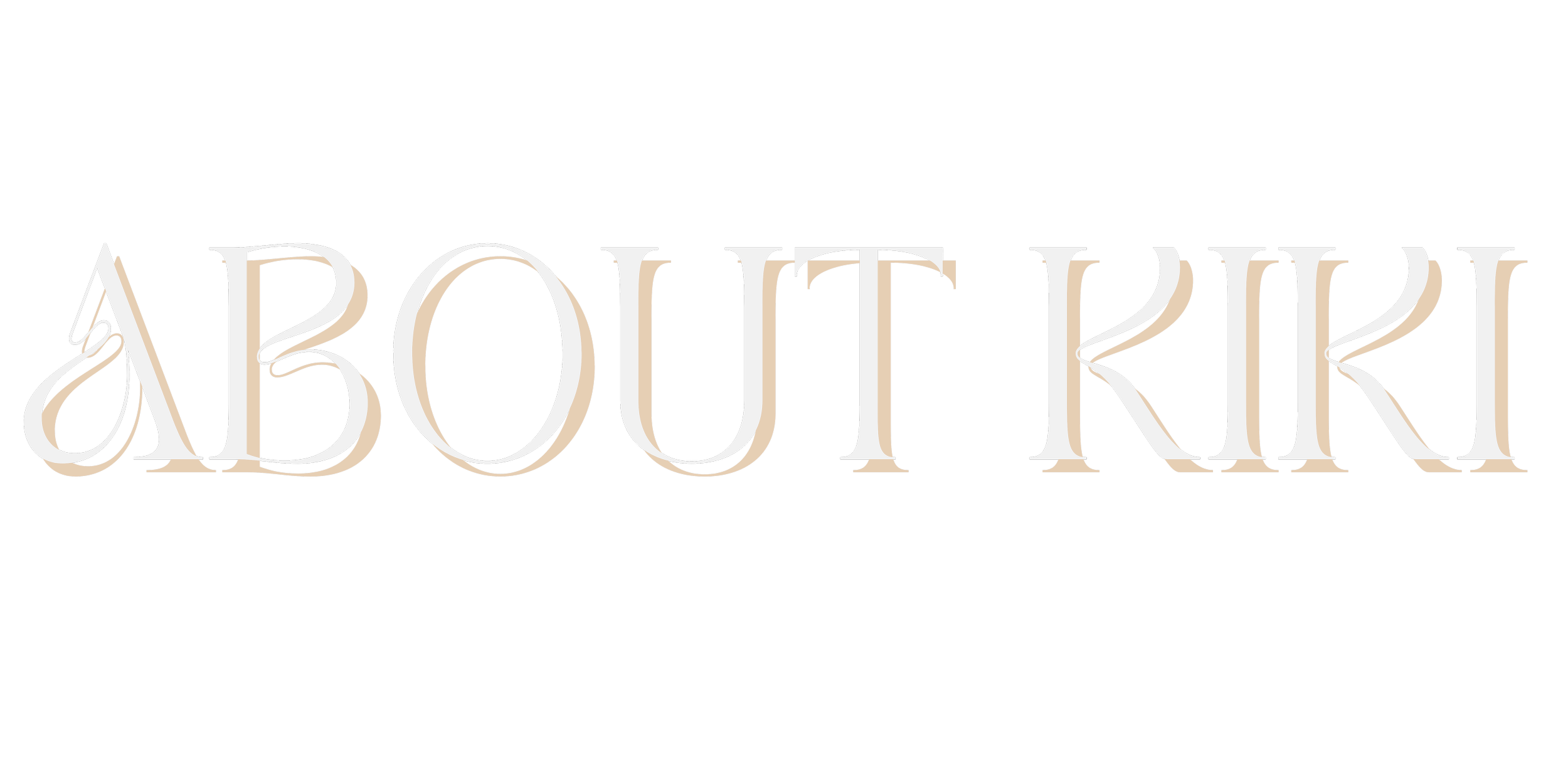 Stylized text that reads 'ABOUT RUKI' in a decorative font with a black background.