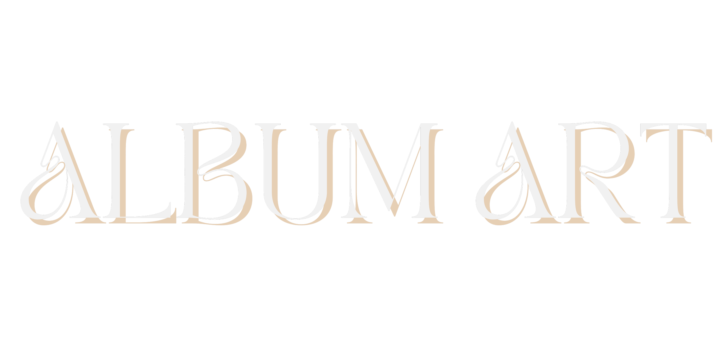 Stylized text that reads "ALBUM ART" with decorative elements on a black background.