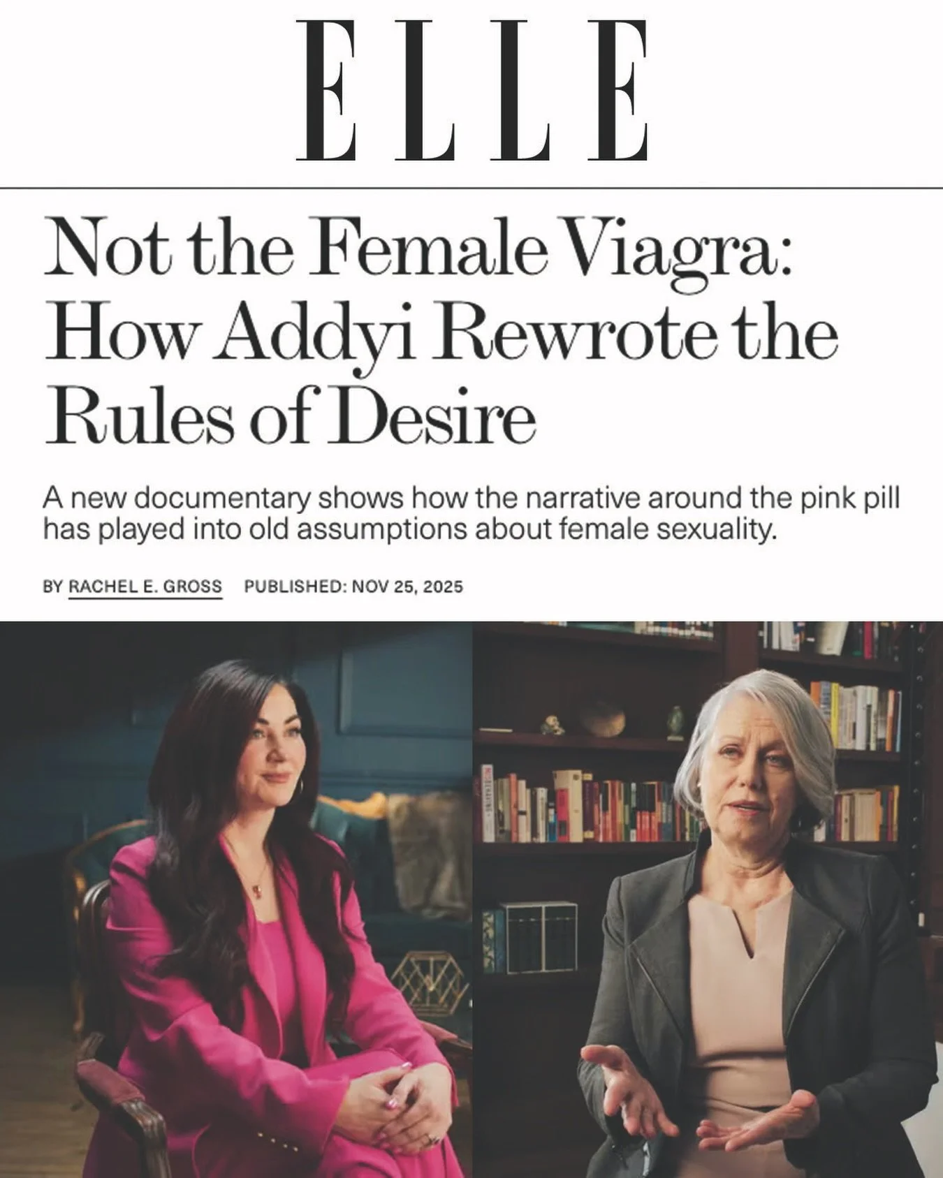 💊 &ldquo;Not the Female Viagra&rdquo;: How Addyi Rewrote the Rules of Desire &mdash; @elleusa Rachel E. Gross @gross_out just dropped a powerful piece on our documentary The Pink Pill.

This isn&rsquo;t just about a pill &mdash; it&rsquo;s about a l
