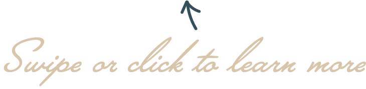 Text that says, 'Swipe or click to learn more' with an arrow pointing up.