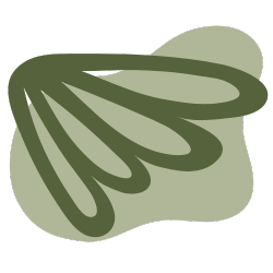 abstract green wing-like design on light green background