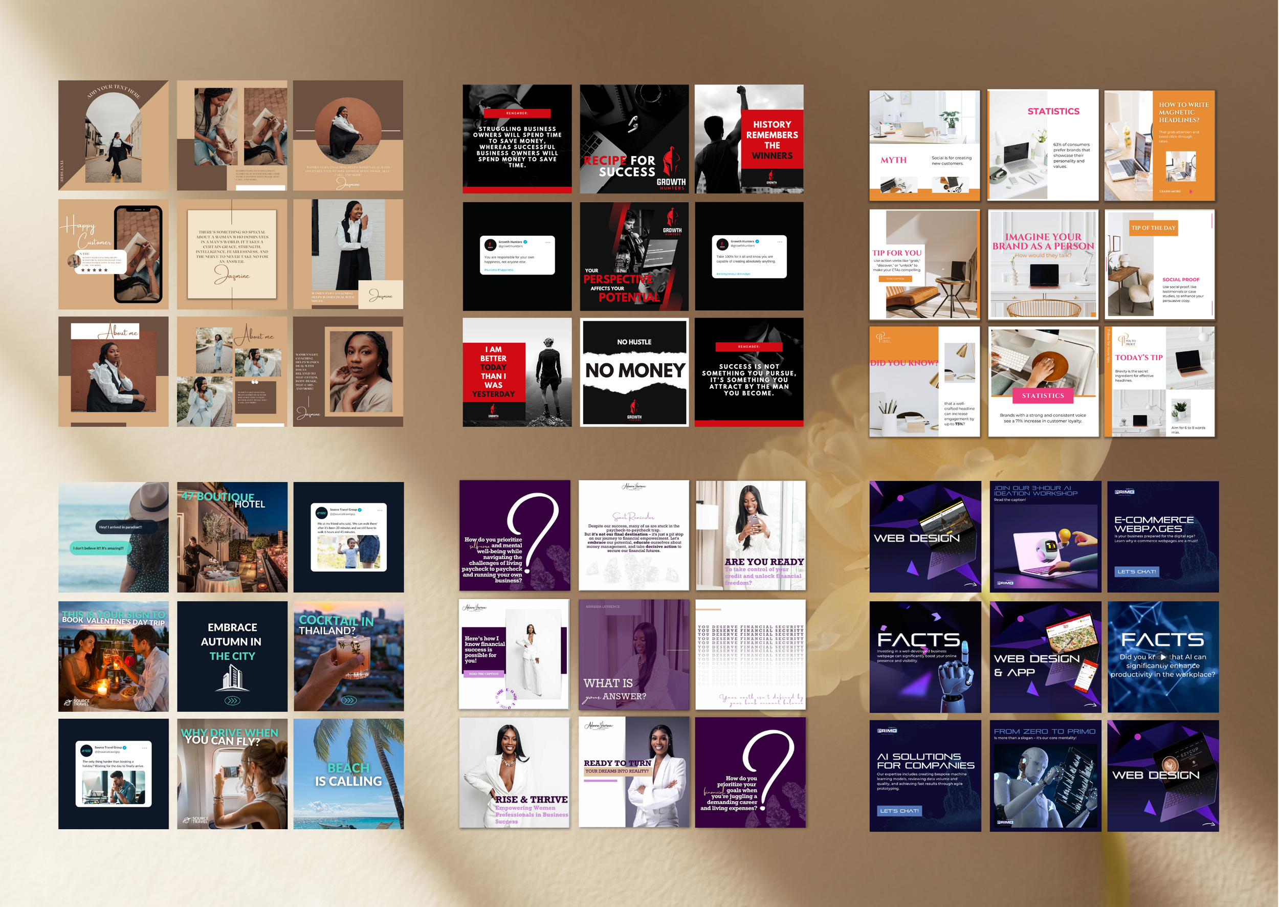 Square design social media feed