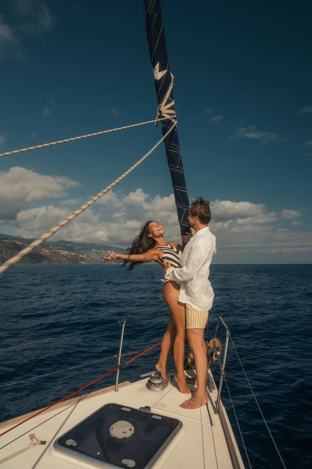 Guests enjoying a private sailing experience aboard Saint Gardens Yachting