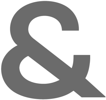 A large gray ampersand symbol on a black background.