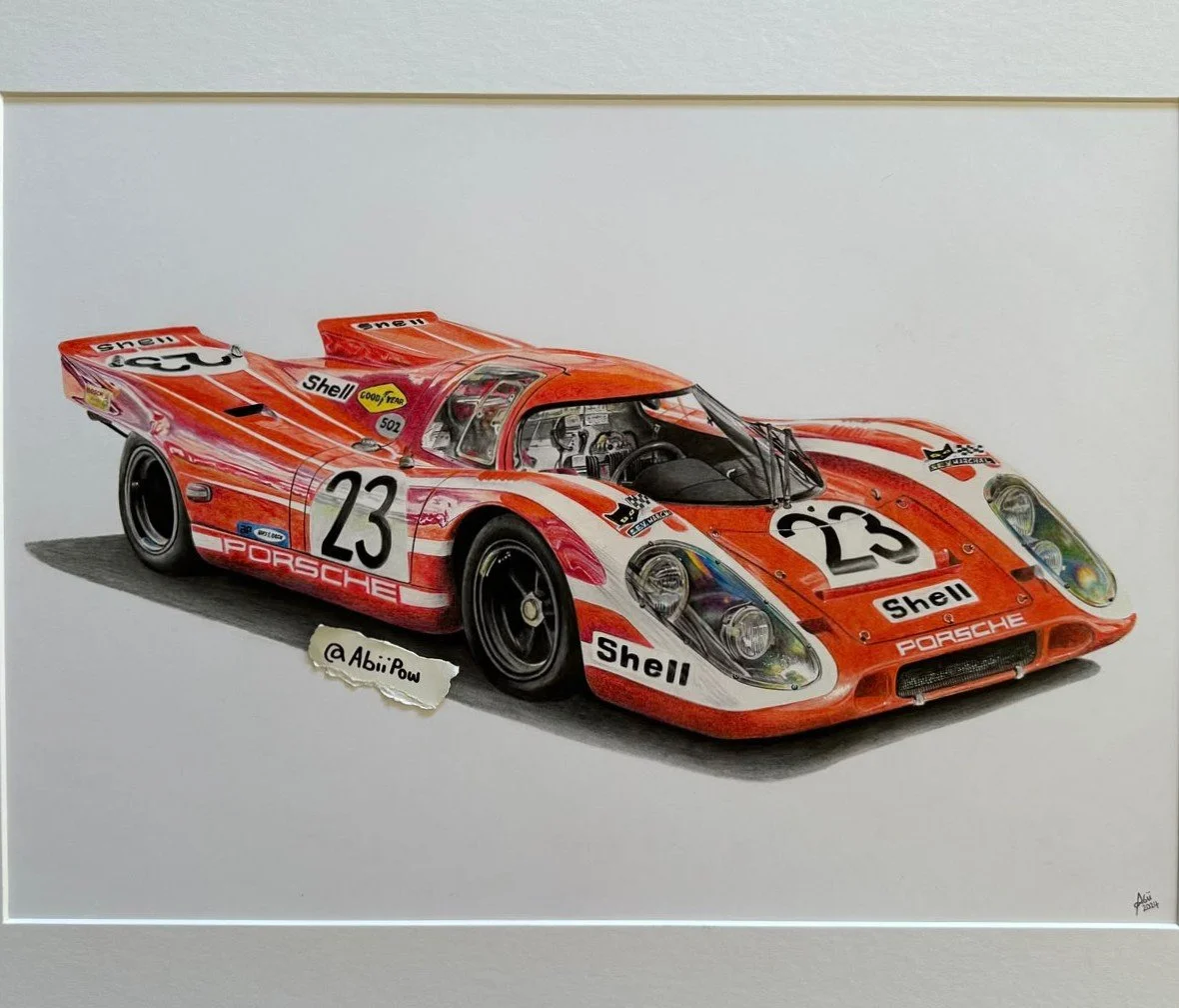 Salzburg Liveried Porsche 917 — Original Hand Drawn Artwork by Abi Powell